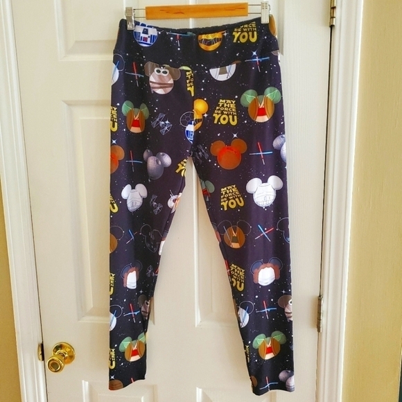 Like New! Star Wars/ Disney Puddin Pop! Mickey Mashup leggings, OS - Picture 1 of 4